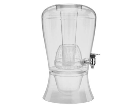 Dispenser pentru bauturi cu recipient pentru gheata, Ice Cold, 8 l, plastic, transparent